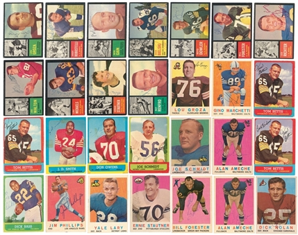 1950-1960s Topps Football Collection (140) – Including Lou Groza, Ernie Stautner, Ray Renfro and Yale Lary Signed Cards  (Beckett Pre Cert)
